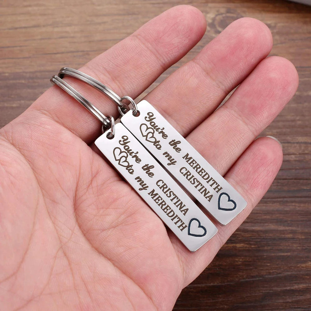 Soul Sisters Keychain You're The Cristina To My Meredith Ture Friends Keyrings Inspired Greys Anatomy Best BFF Birthday Presents