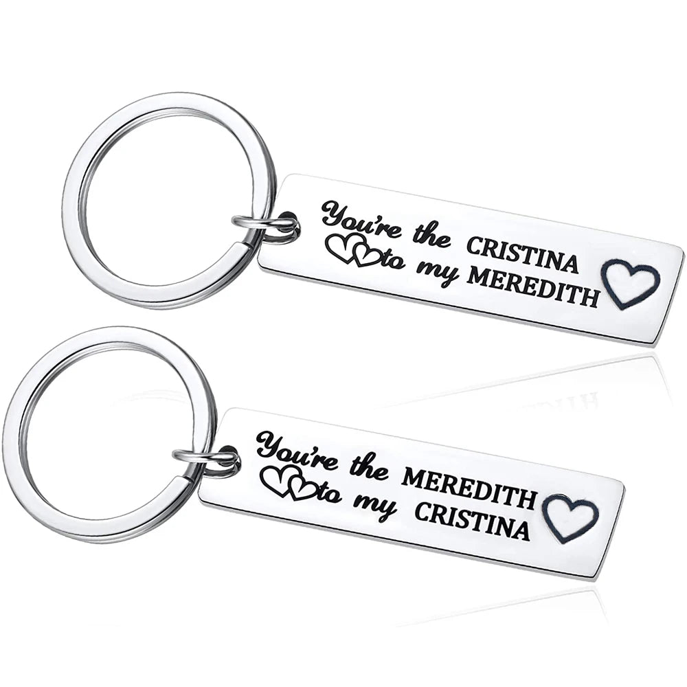 Soul Sisters Keychain You're The Cristina To My Meredith Ture Friends Keyrings Inspired Greys Anatomy Best BFF Birthday Presents