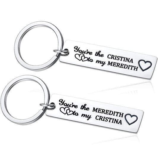 Soul Sisters Keychain You're The Cristina To My Meredith Ture Friends Keyrings Inspired Greys Anatomy Best BFF Birthday Presents
